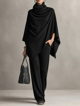 Naomi | Draped Top and Wide-Leg Trouser Set