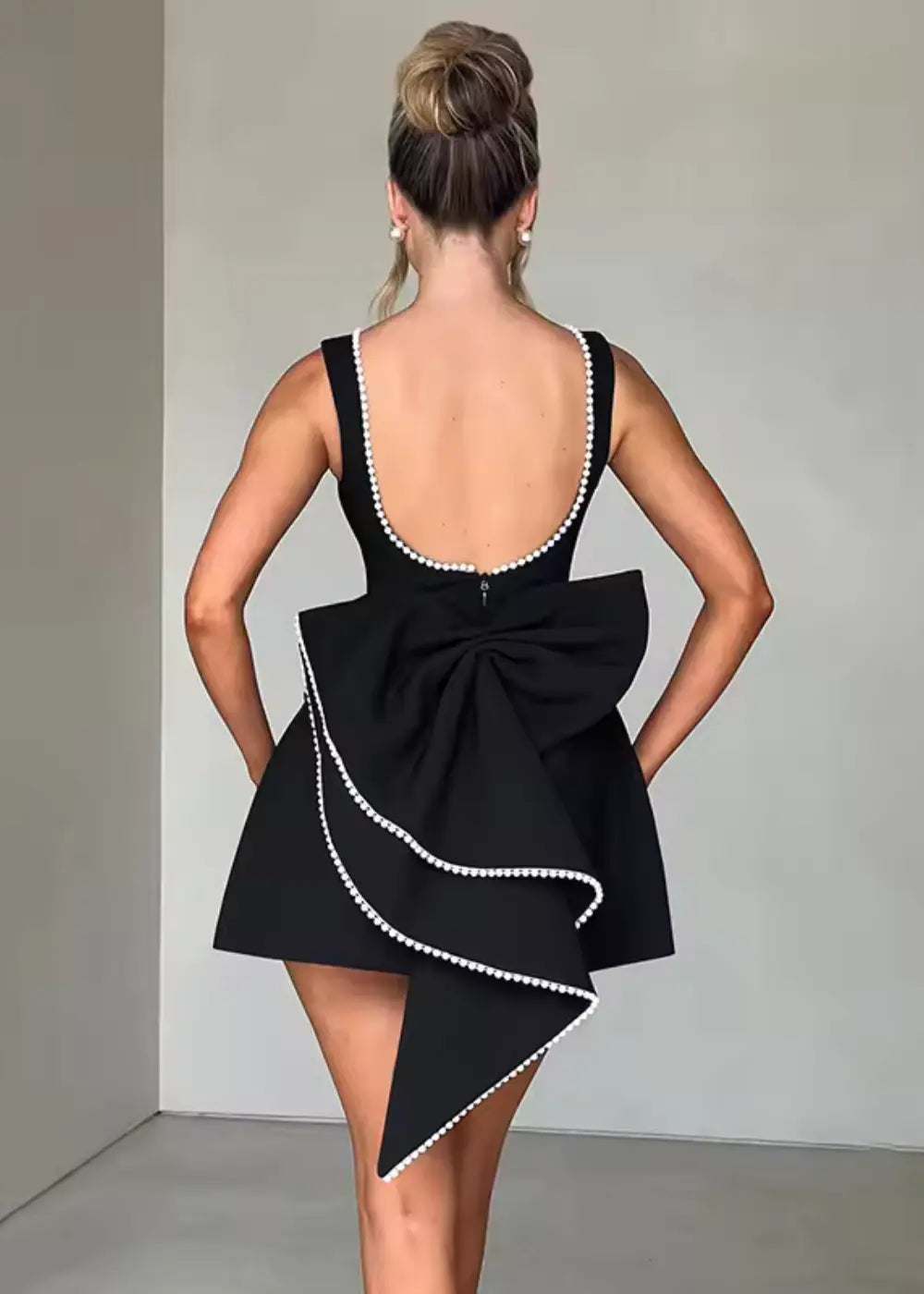 Gemma | Pearl Embellished Mini Dress