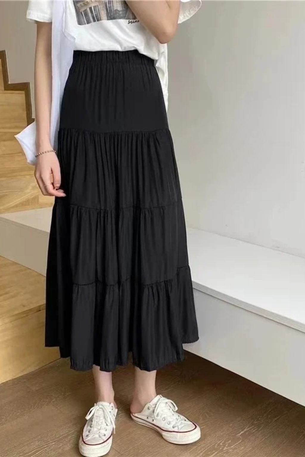 Penelle | High-Waist Tiered Maxi Skirt
