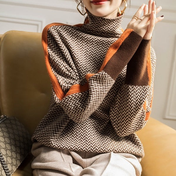 Leighton | Turtleneck with striking contrasting stripes