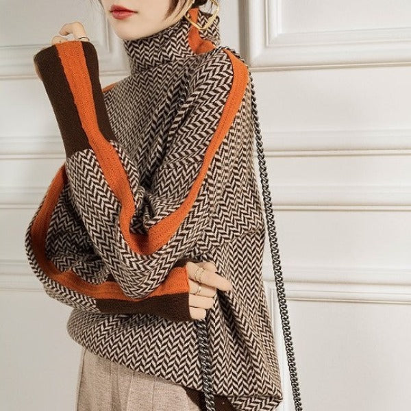 Leighton | Turtleneck with striking contrasting stripes