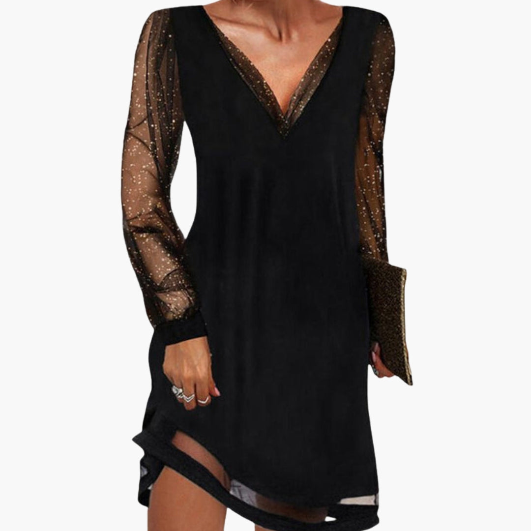 Evangeline | Sequin Sleeve Mini Cocktail Dress
