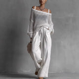 Malou | Off-Shoulder Top & Wide-Leg Trouser Set