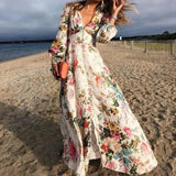 Albane | Boho Floral Beach Maxi Dress