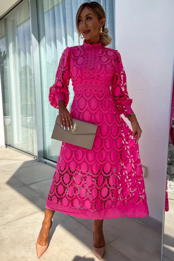 Maristelle | Lace Midi Cocktail Dress