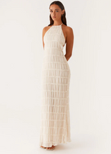 Édith | Halter-Neck Wedding Guest Maxi Dress