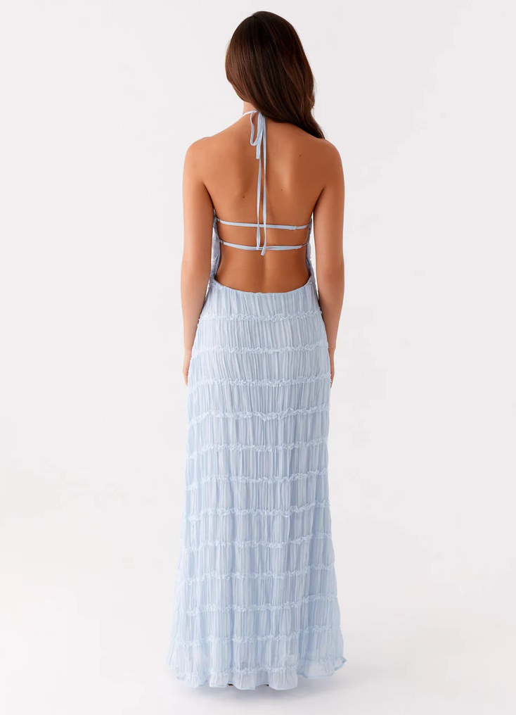 Édith | Halter-Neck Wedding Guest Maxi Dress