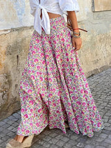 Linnea | Boho Floral Maxi Skirt
