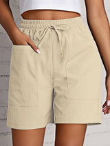 Birdie | Ruffle Hem Drawstring Shorts