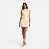 Félicie | Draped Neck Sleeveless Mini Dress