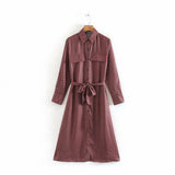 Avril red long sleeve cocktail dress, front view