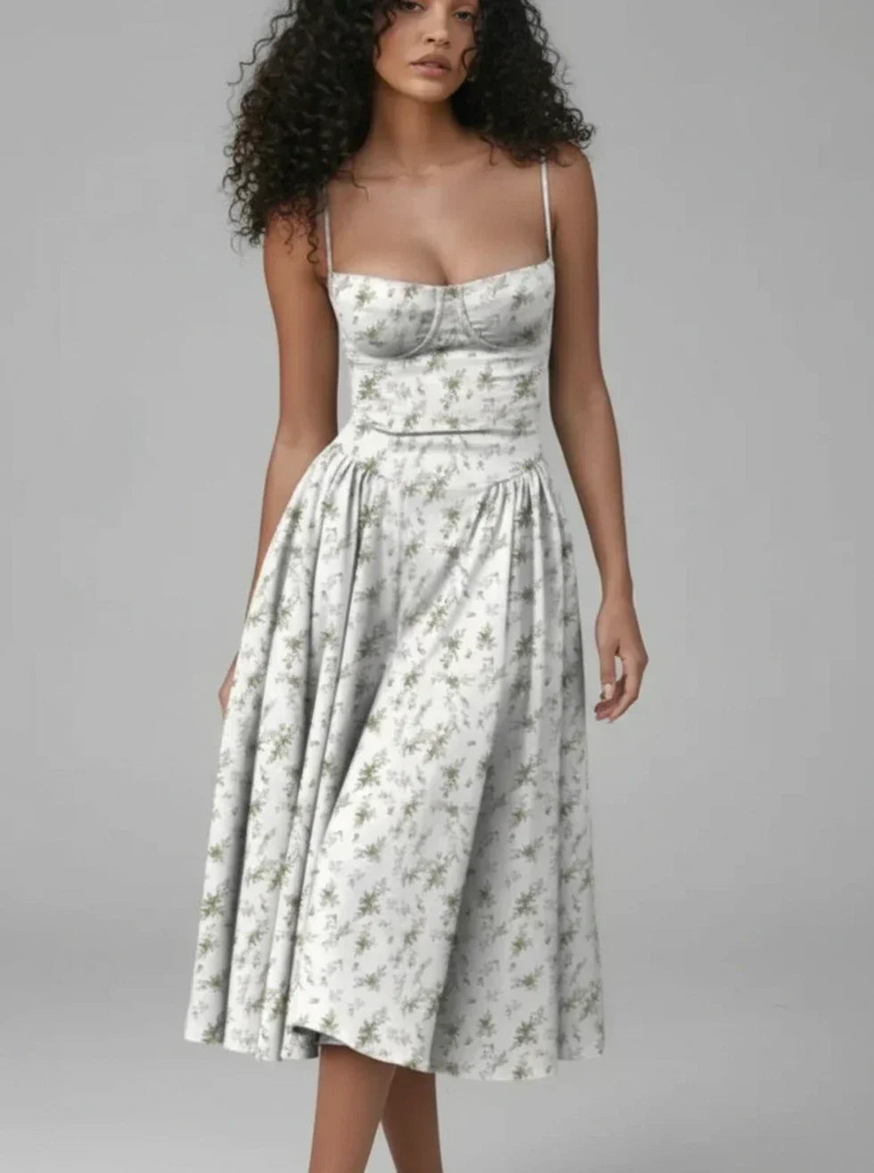Women's Belisande sweetheart A-line midi cocktail dress in Gray