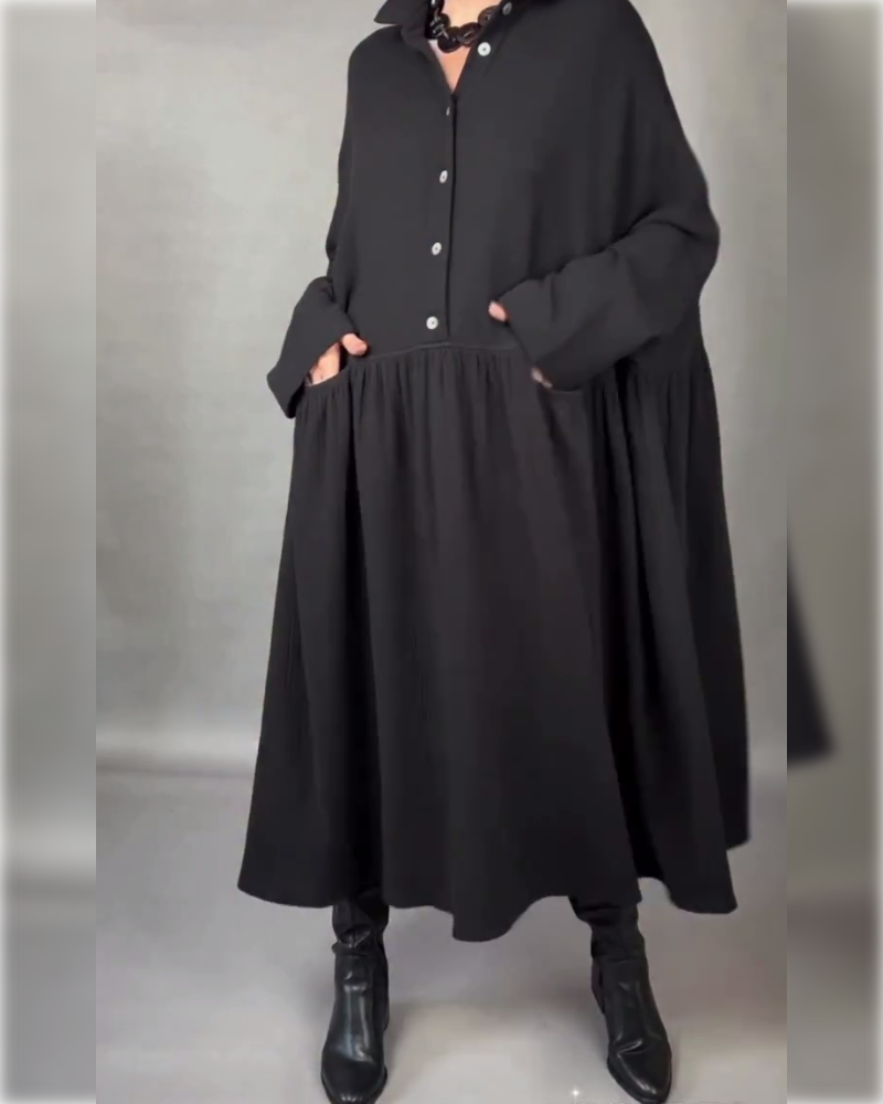 Freya | Oversized Dress with Button Collar