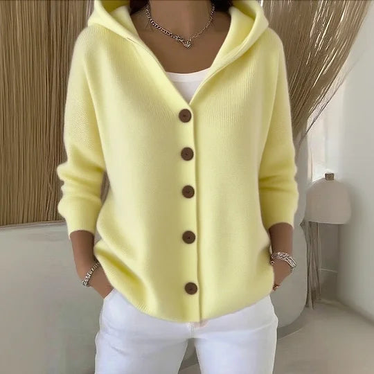 Cato | Hooded Button-Front Knit Cardigan