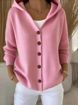 Cato | Hooded Button-Front Knit Cardigan
