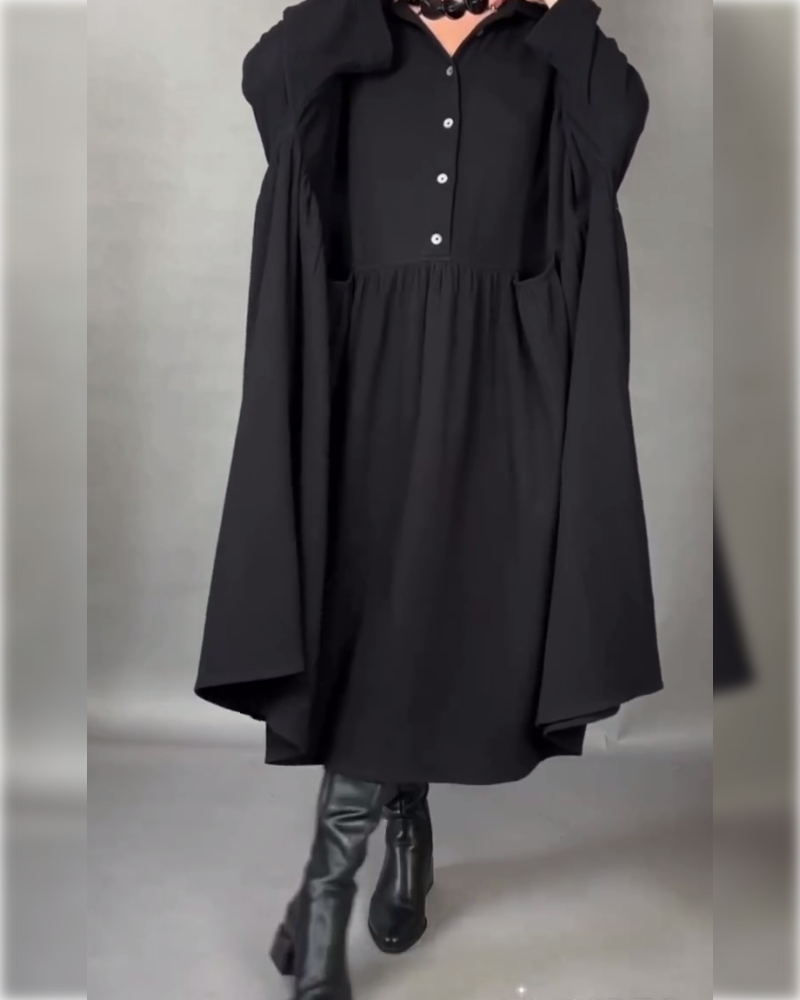 Freya | Oversized Dress with Button Collar