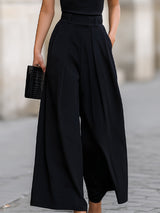 Esme | High Waisted Wide Leg Trousers