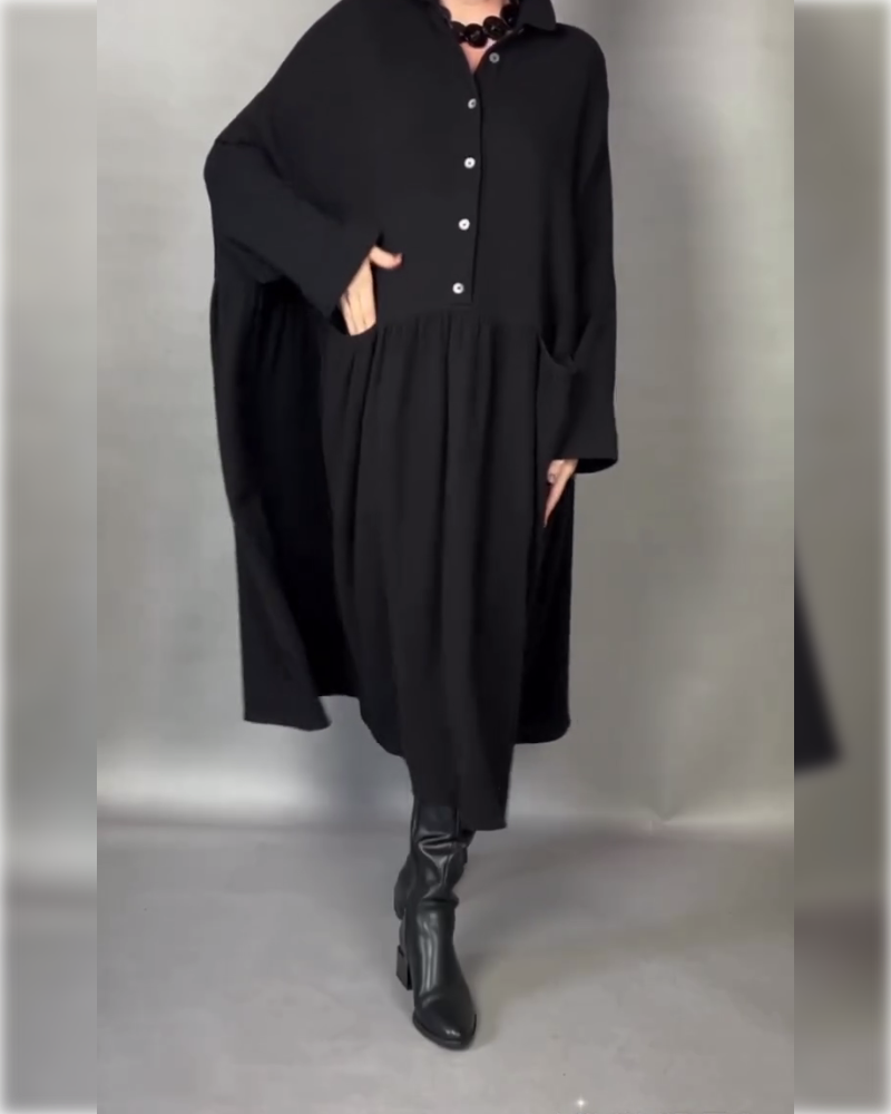 Freya | Oversized Dress with Button Collar