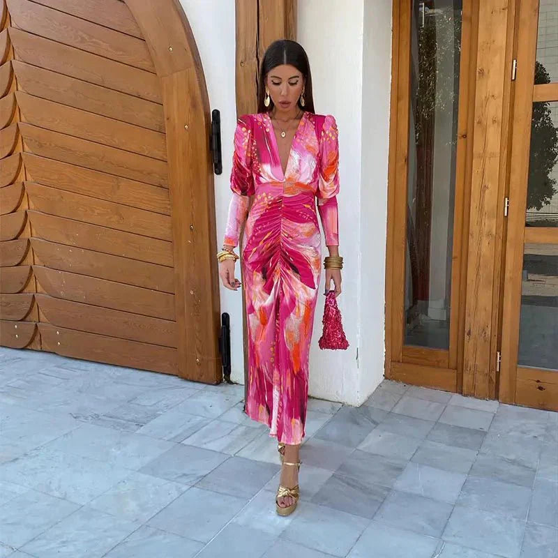 Emma | Wrap Wedding Guest Maxi Dress