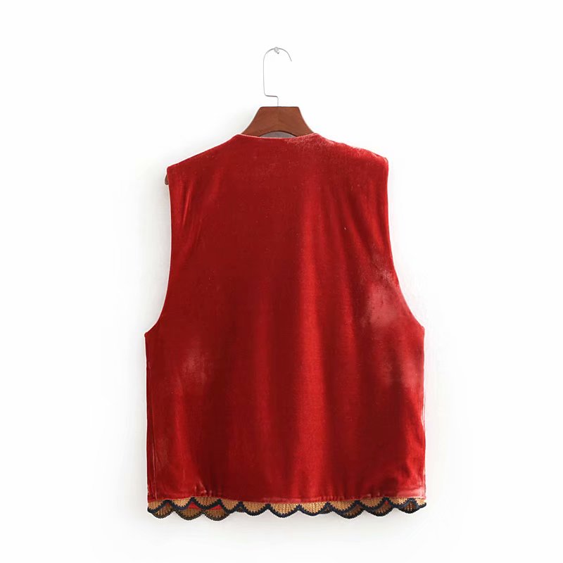 Velora | Embroidered Velvet Boho Waistcoat