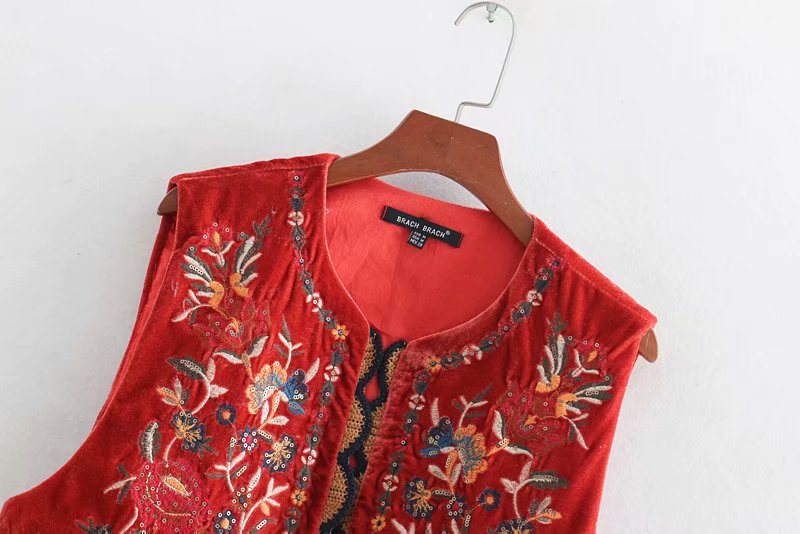 Velora | Embroidered Velvet Boho Waistcoat