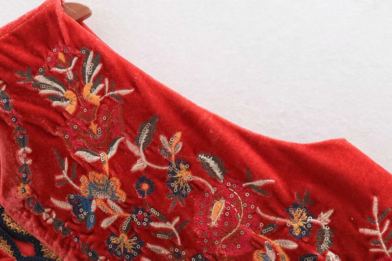 Velora | Embroidered Velvet Boho Waistcoat