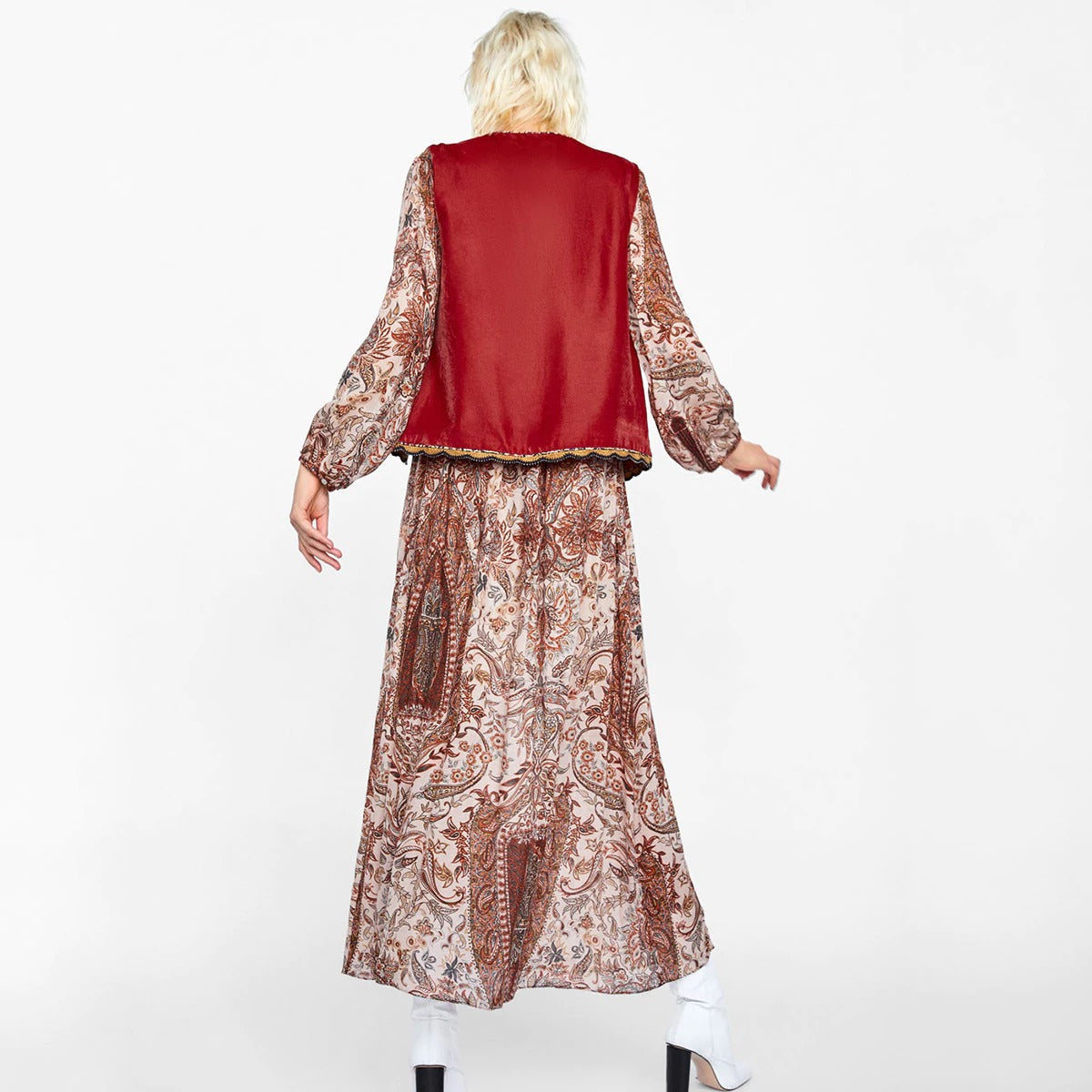 Velora | Embroidered Velvet Boho Waistcoat