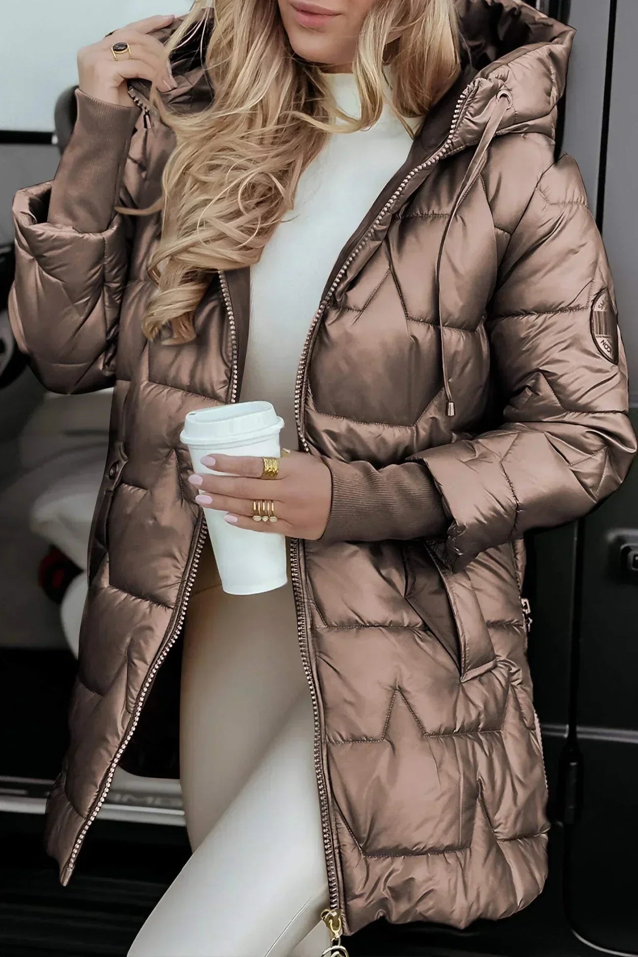 Tiffany | Elegant winter coat with hood and padding