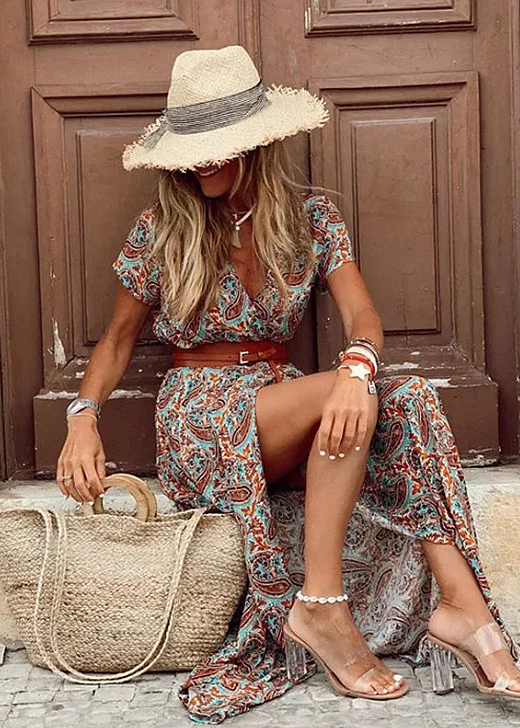 Octavie | Belted Boho Maxi Dress