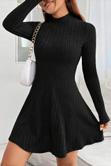 Women's Lainey A-line mini sweater dress in Black