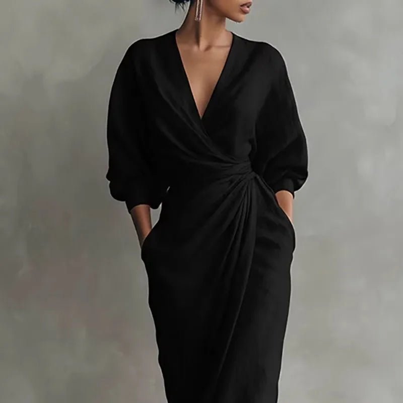 Sylvie | Deep-V Wrap Maxi Dress