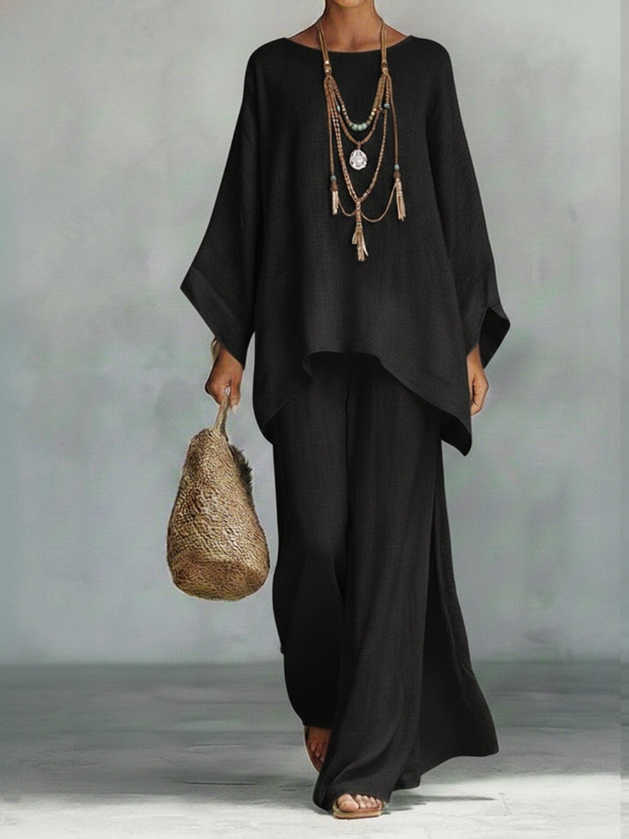 Hélène | Oversized Top & Wide-Leg Trouser Set