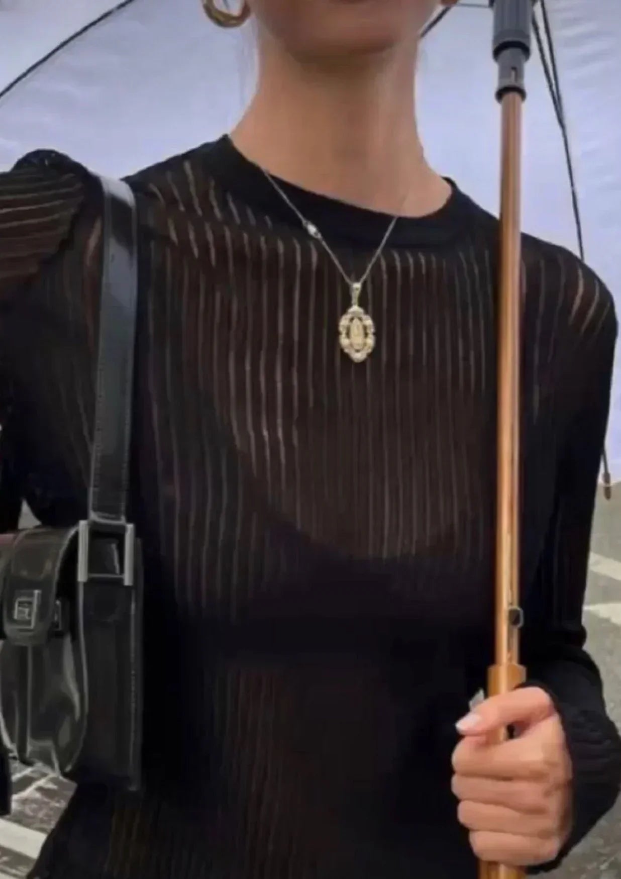 Elianne | Sheer Ribbed Long Sleeve Top