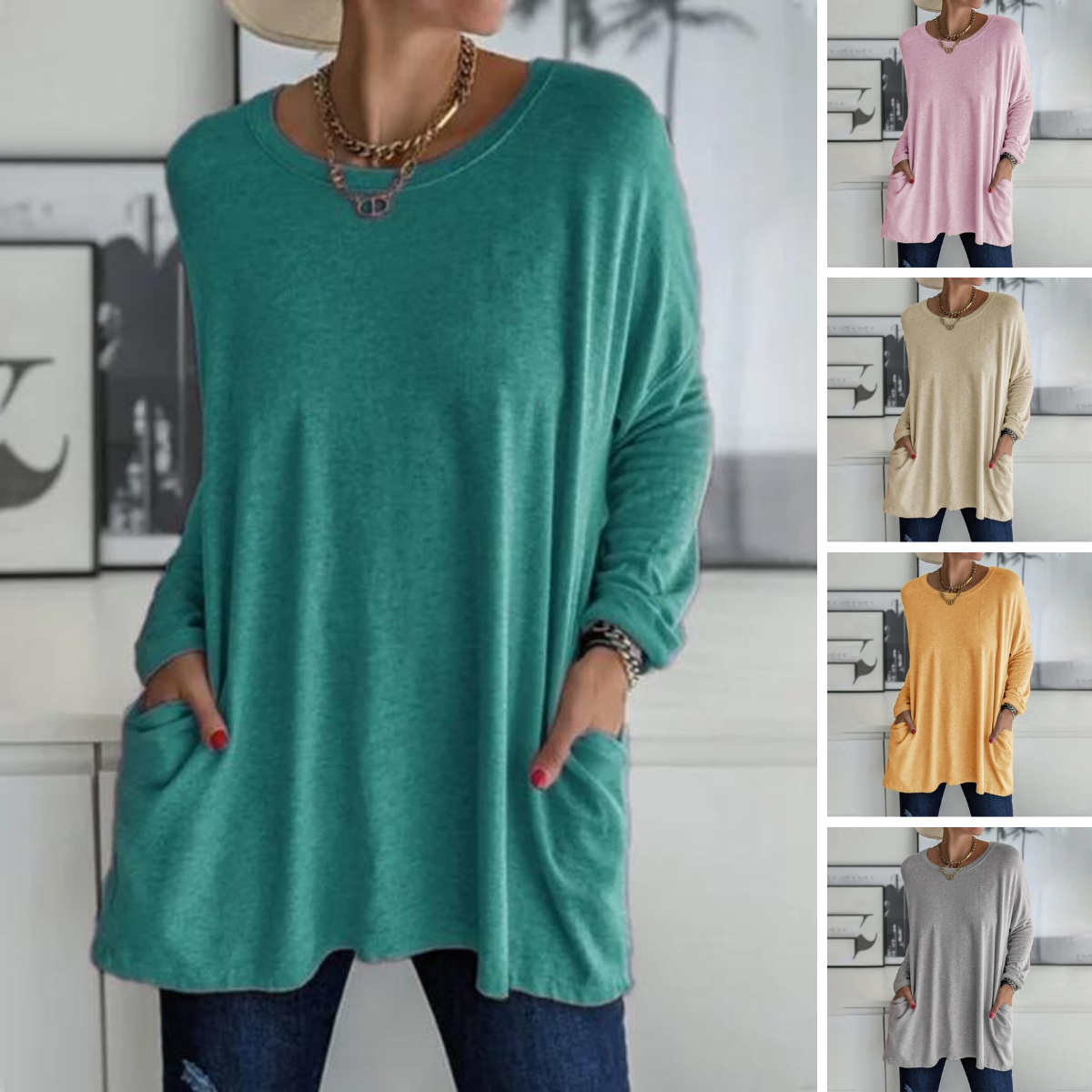Talvie | Oversized Long Sleeve Tunic Top