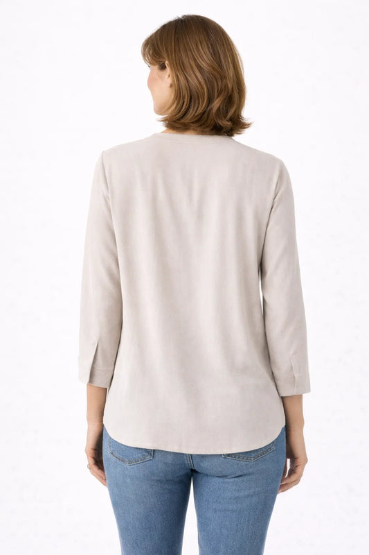 Minimal V-Neck Casual Blouse