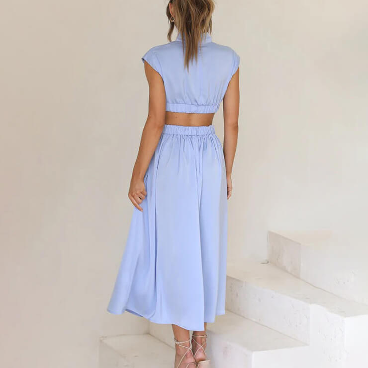 Isalina | Halter Summer Midi Dress