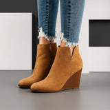 Rhoda | Suede Wedge Ankle Boots