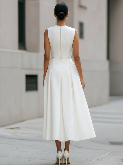 Celeste | Cropped Top & Pleated Midi Skirt Set