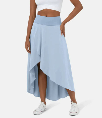 Armelle | High-Waist Ruffle-Hem Midi Skirt