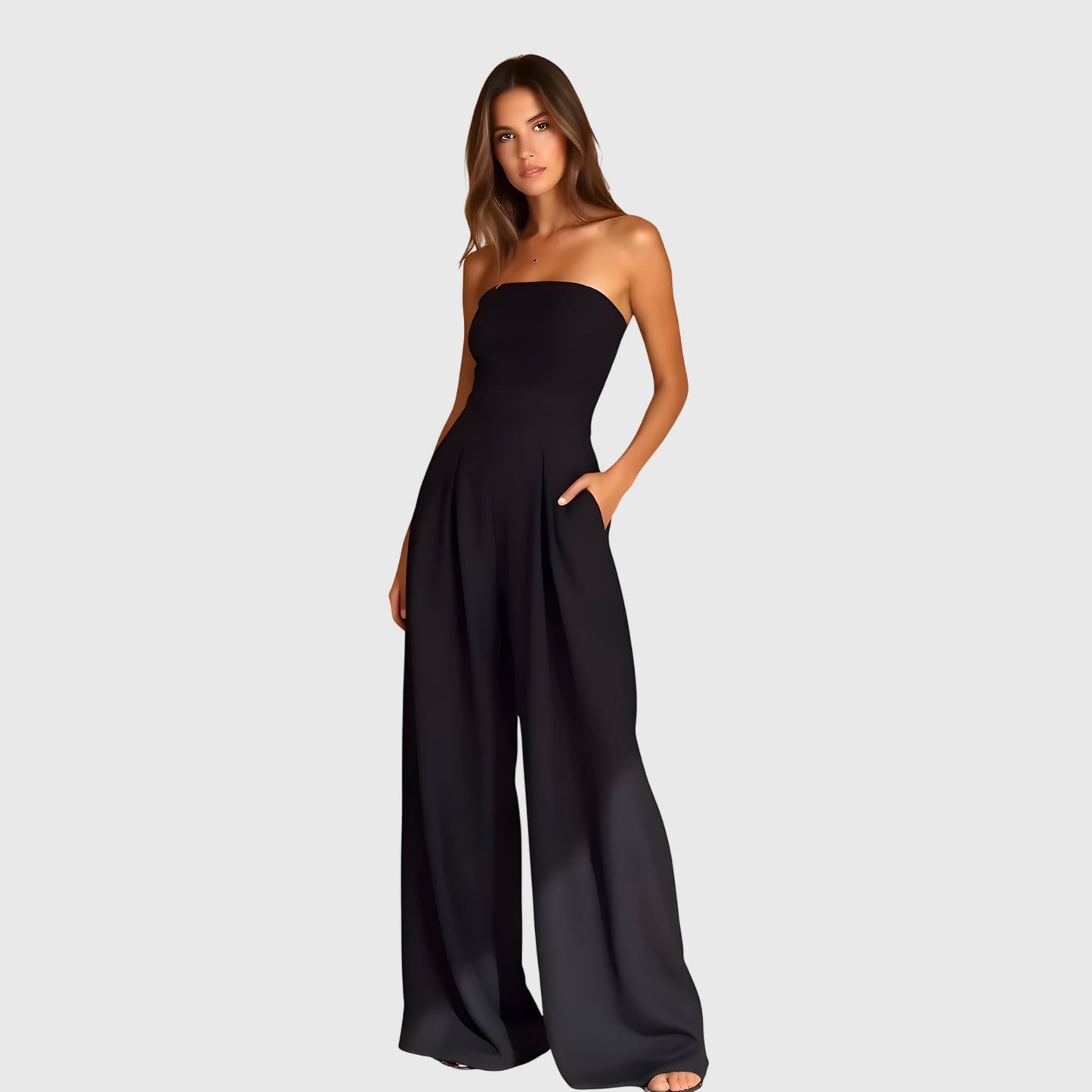 Estrella | Strapless Wide Leg Jumpsuit