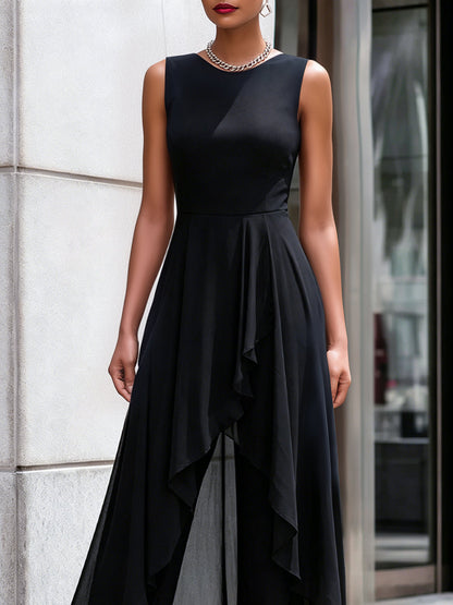 Noelle | Chiffon Overlay Evening Jumpsuit