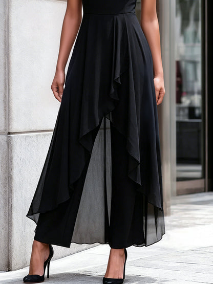 Noelle | Chiffon Overlay Evening Jumpsuit