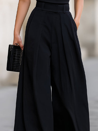 Esme | High Waisted Wide Leg Trousers