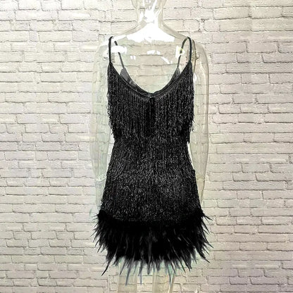Fleur | Pink Feather Sequin Mini Dress