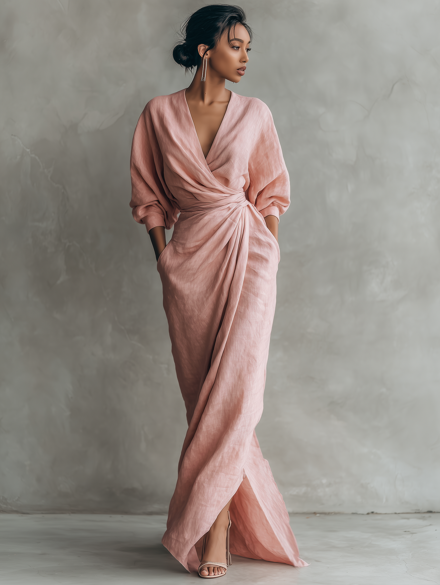 Estelle | V-Neck Minimalist Maxi Dress