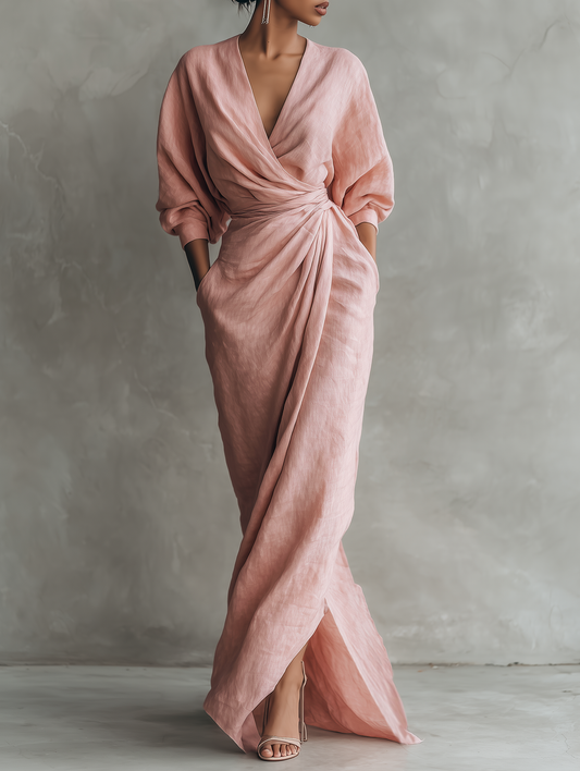 Estelle | V-Neck Minimalist Maxi Dress