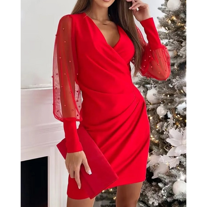 Linnet | Sheer Floral Sleeve Cocktail Dress