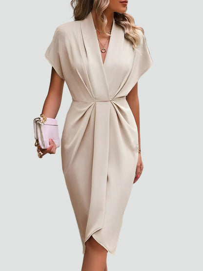 Loravelle | Wrap V-Neck Midi Cocktail Dress