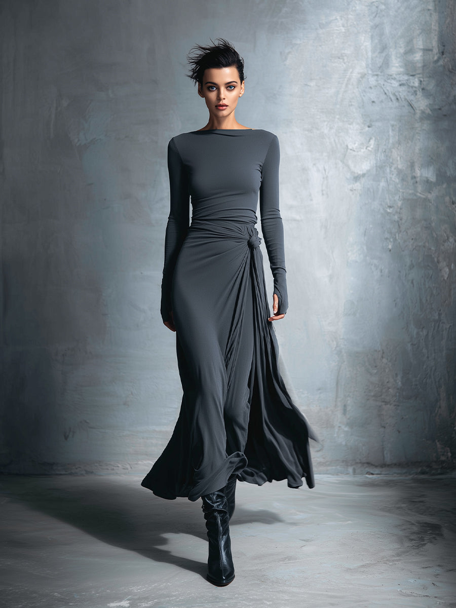 Greer | Knot-Front Wrap Maxi Dress