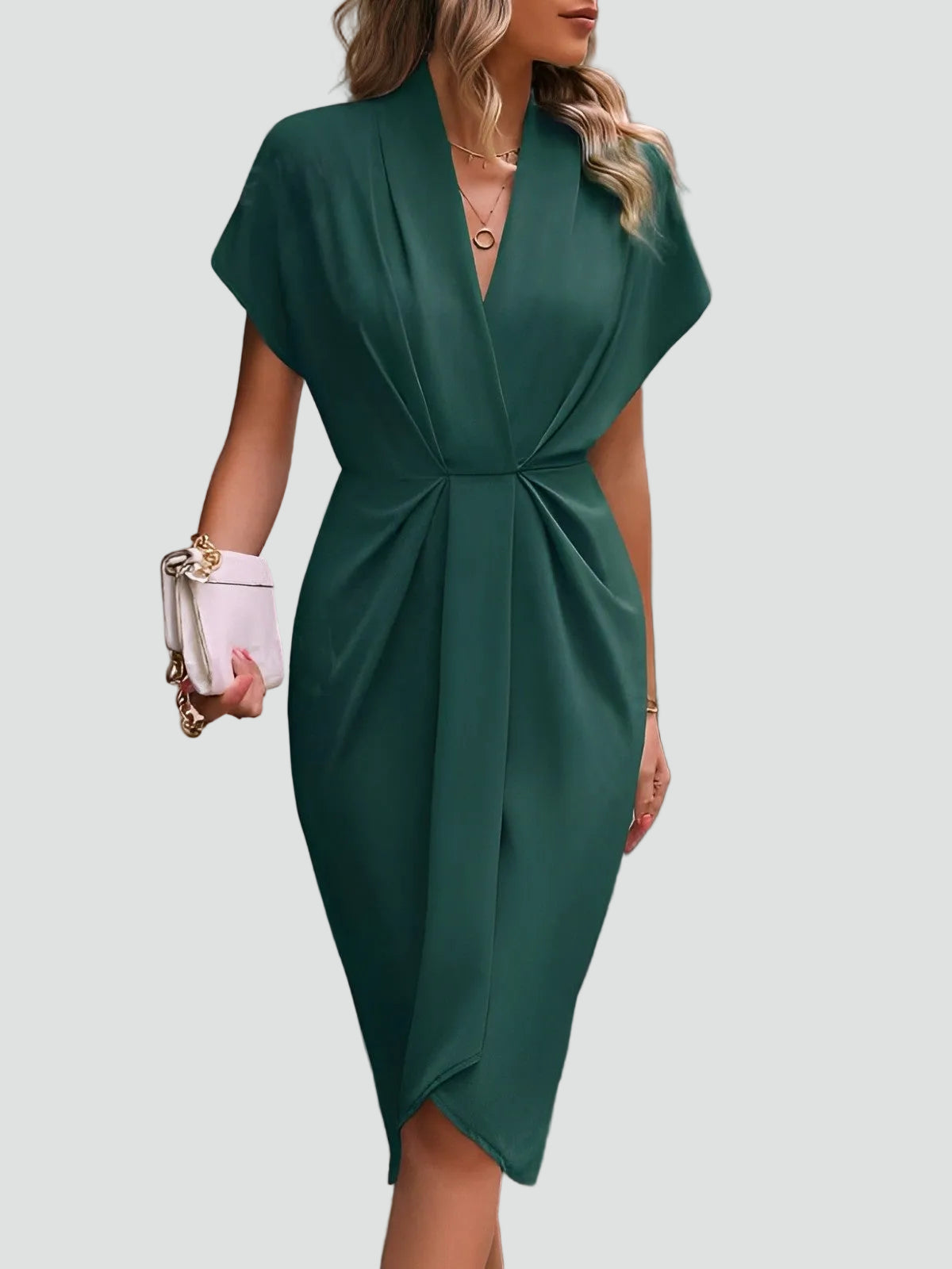Loravelle | Wrap V-Neck Midi Cocktail Dress